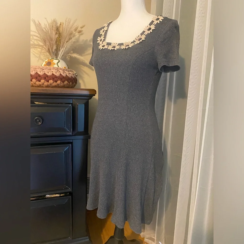 Vintage 90’s y2k ribbed floral mini dress - Picture 3 of 6